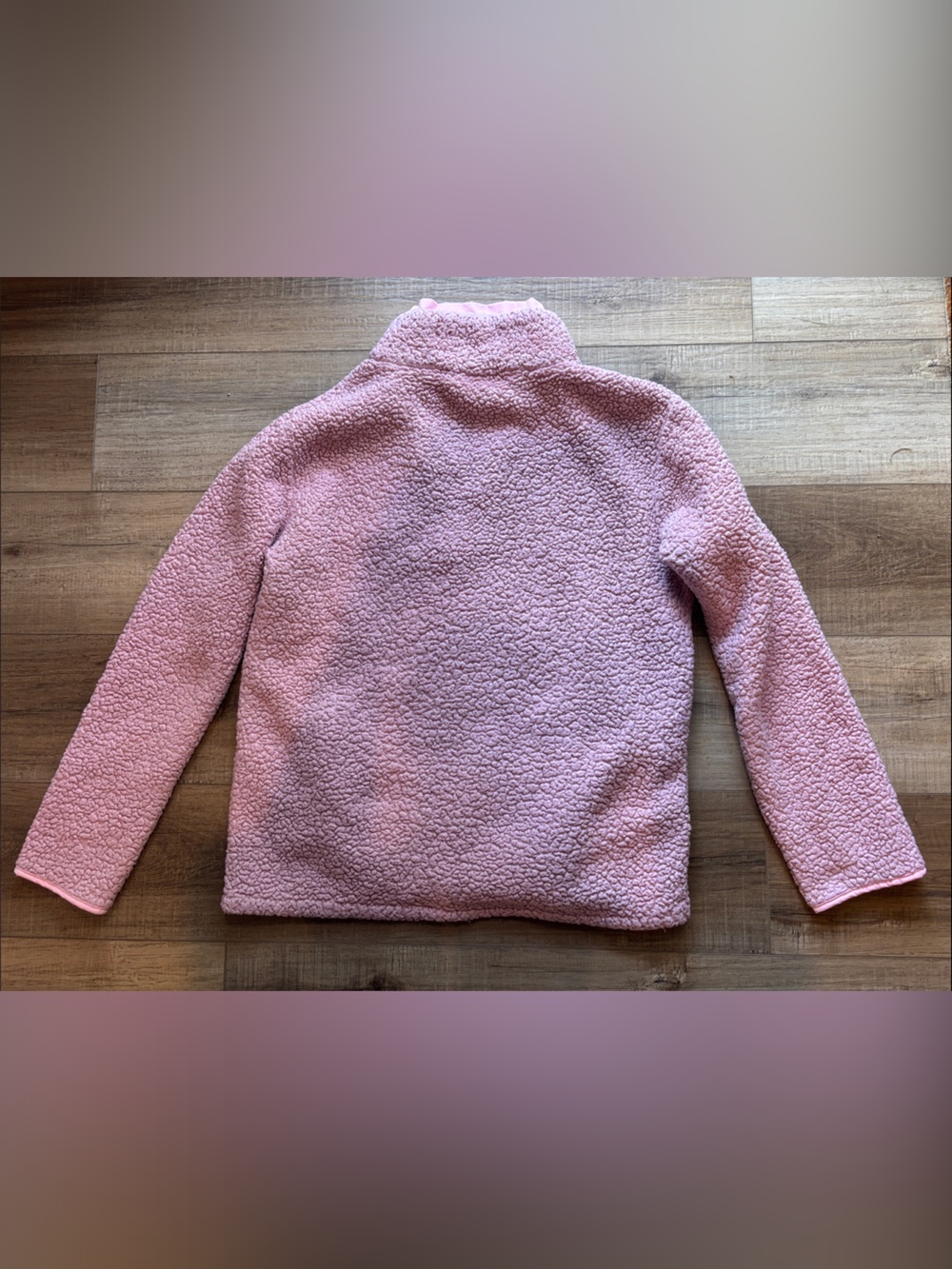Large Pink Sherpa Pullover Jacket - Picture 2 of 2
